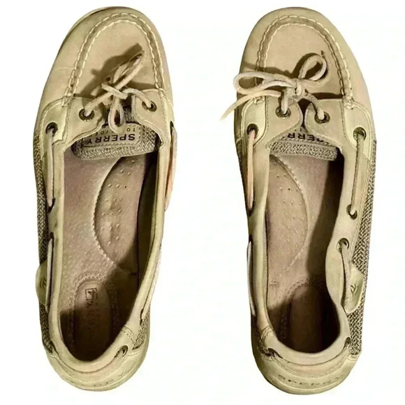 Size 8 SPERRY Natural Oat Colored Shoes - Picture 1 of 9